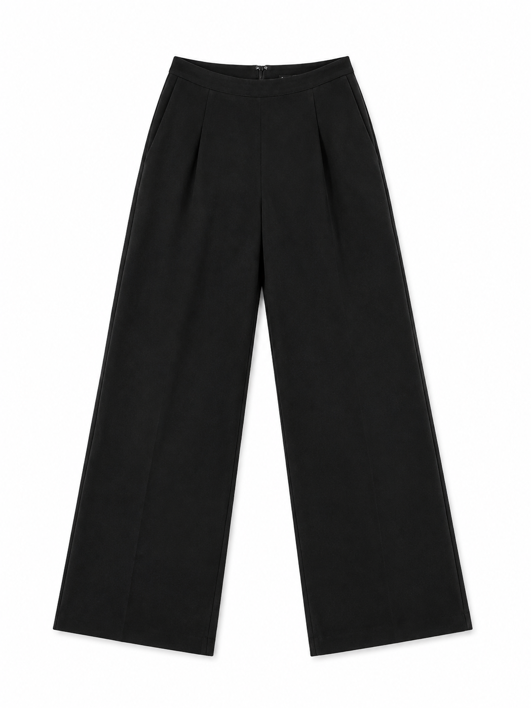 Black Essential Wide-Leg Pants
