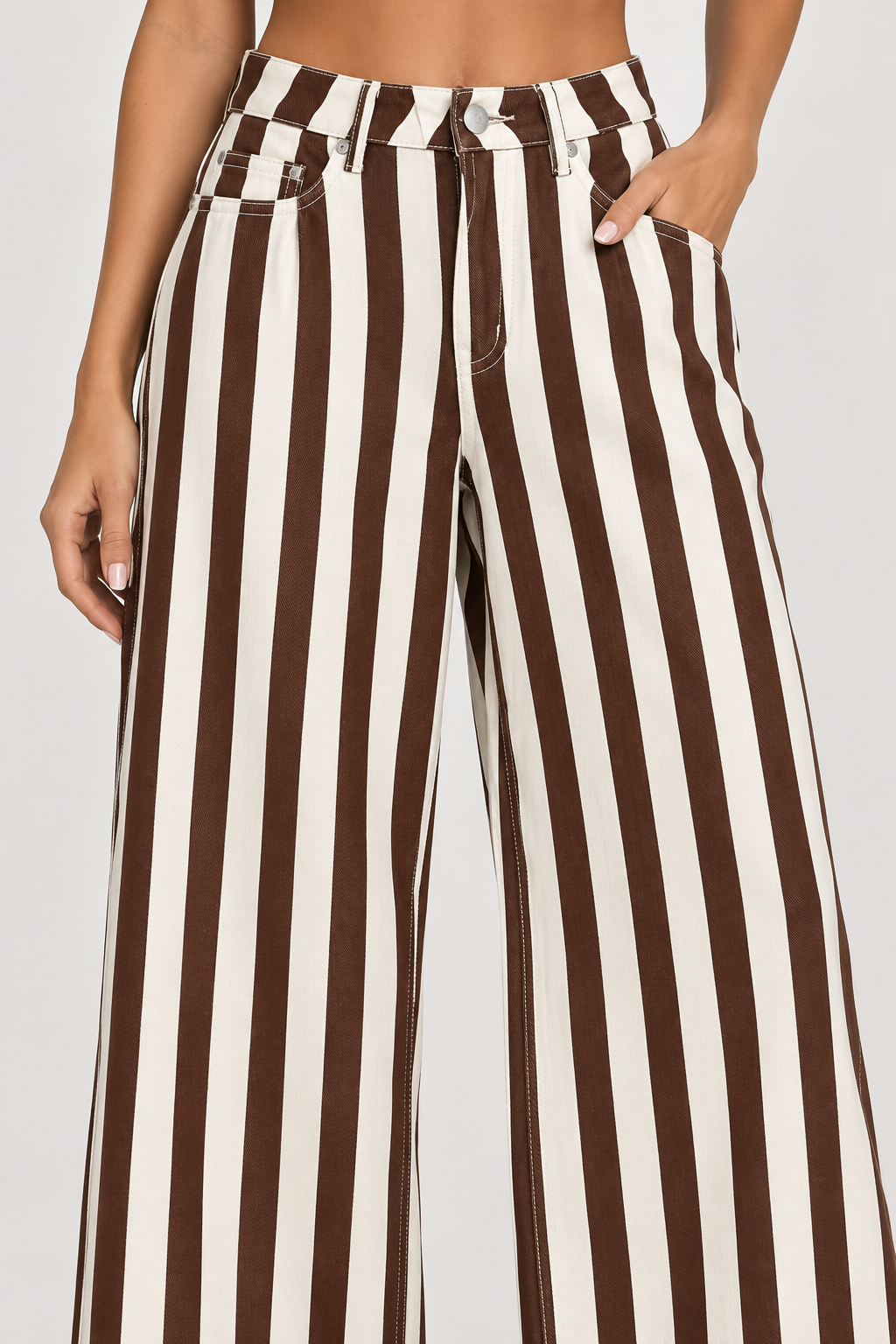 Nadine Striped Wide-Leg Pants