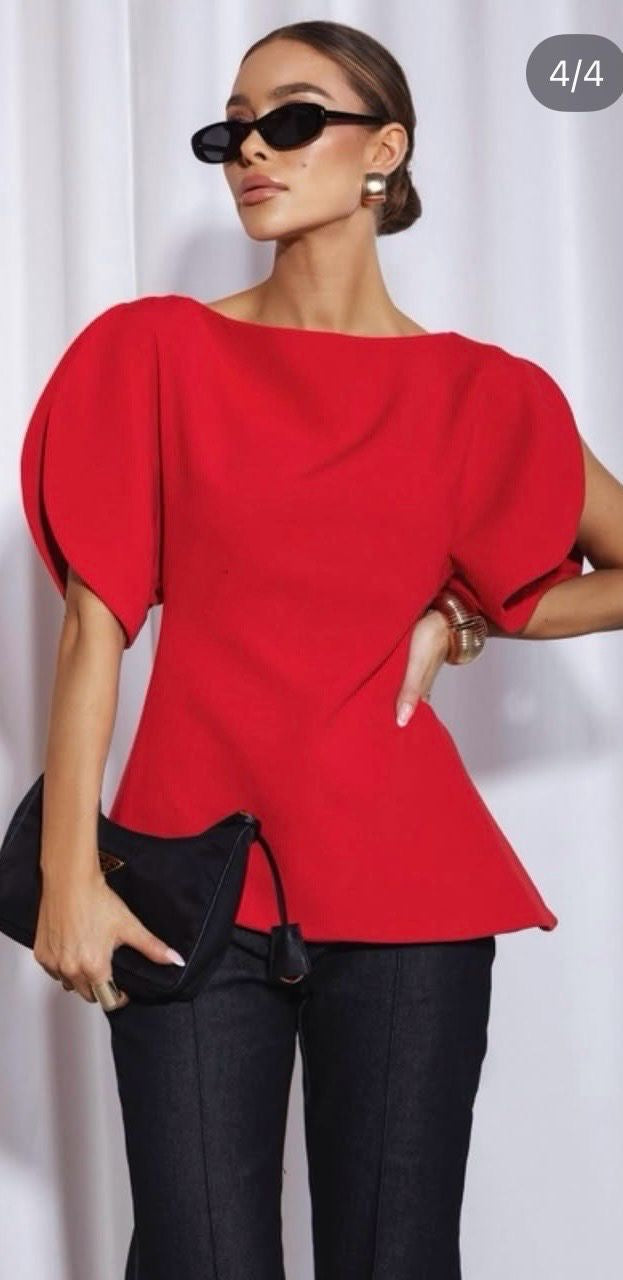 Red Statement Blouse