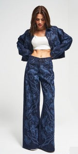 Midnight Paisley Denim Set