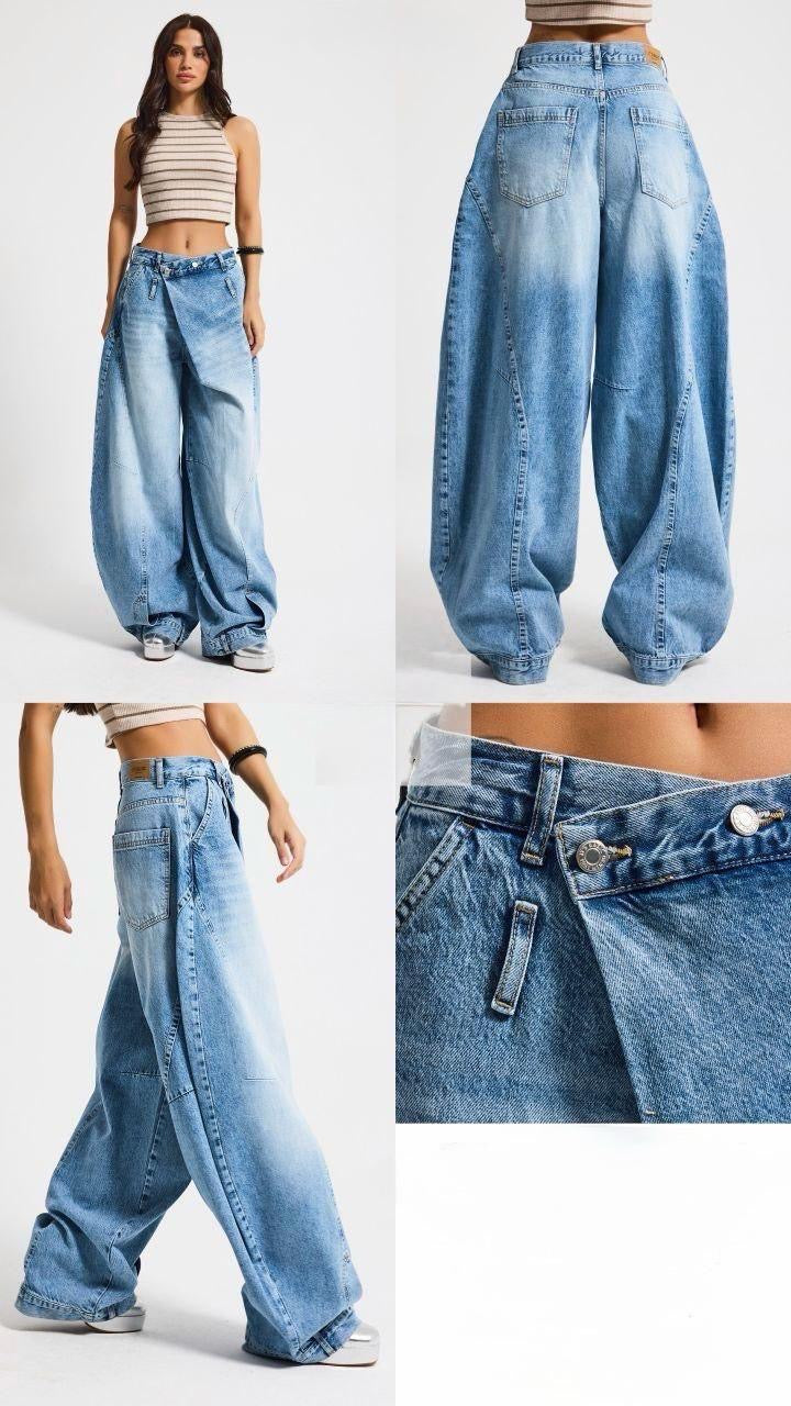 Cross Edge Oversized Jeans
