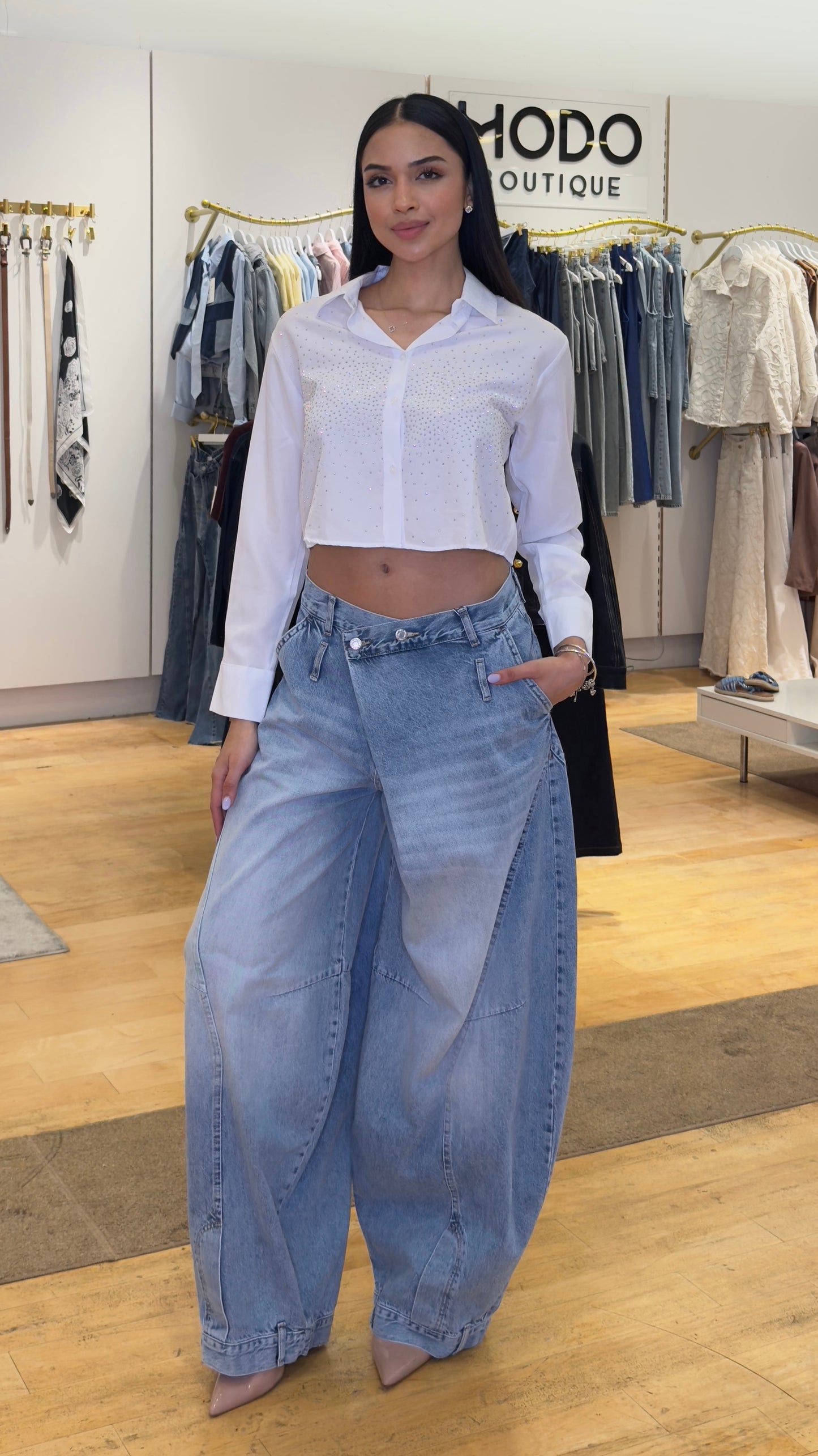 Cross Edge Oversized Jeans