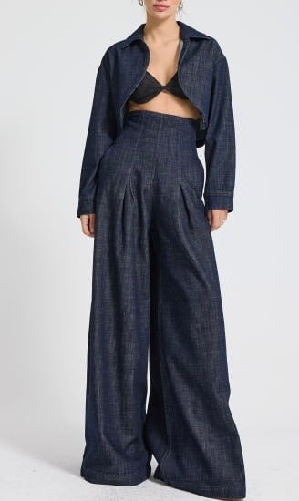 Dark Denim Cropped Set