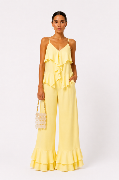 Butter Yellow Ruffle Set