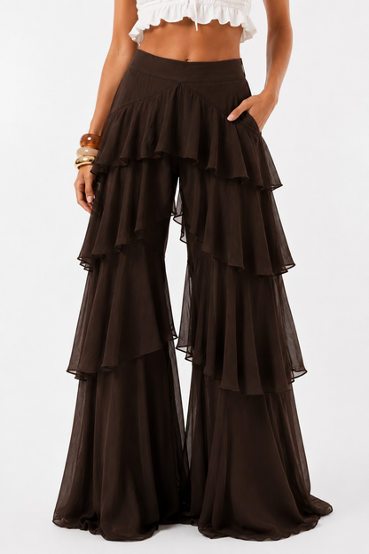 Chocolate Ruffle Pants