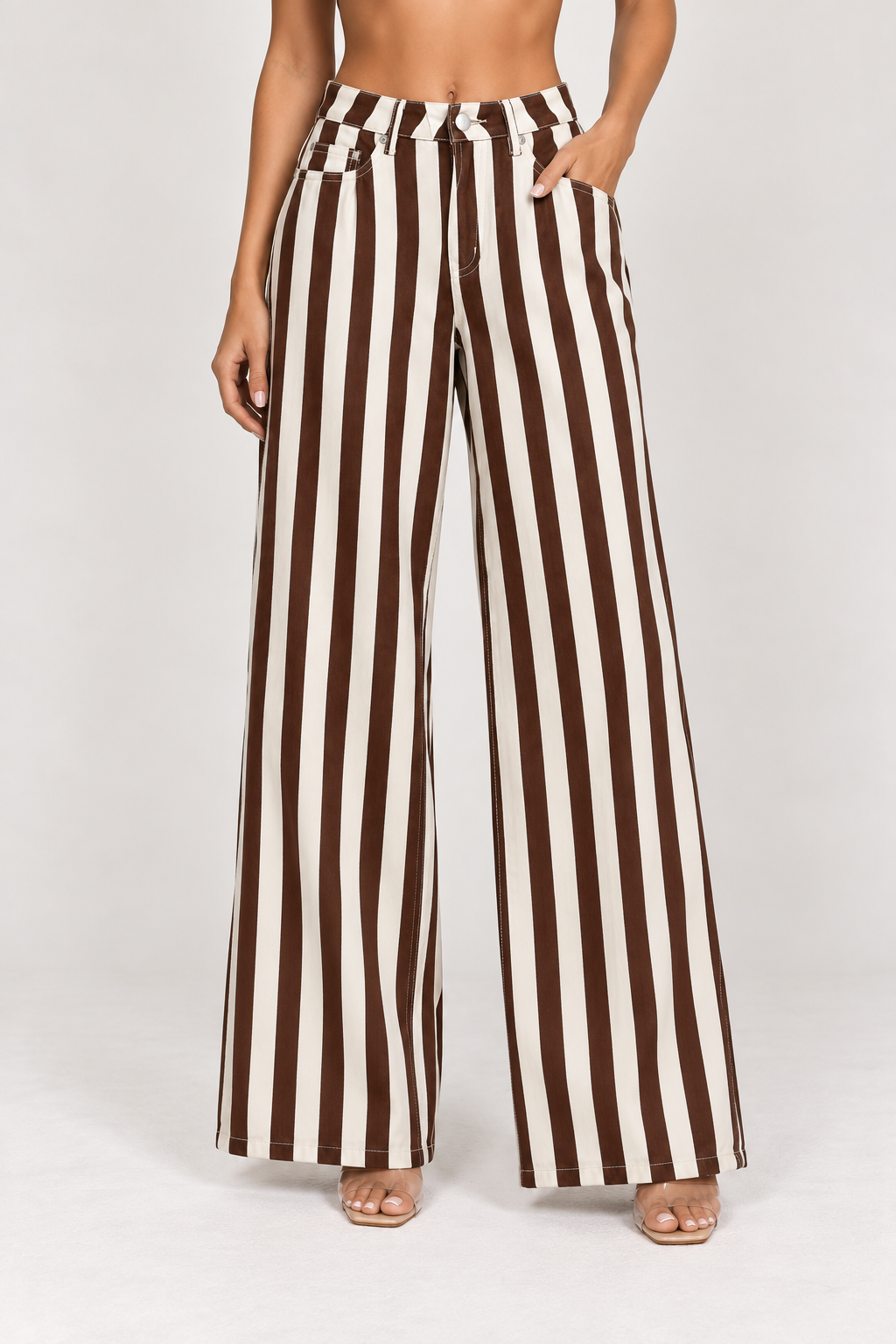 Nadine Striped Wide-Leg Pants