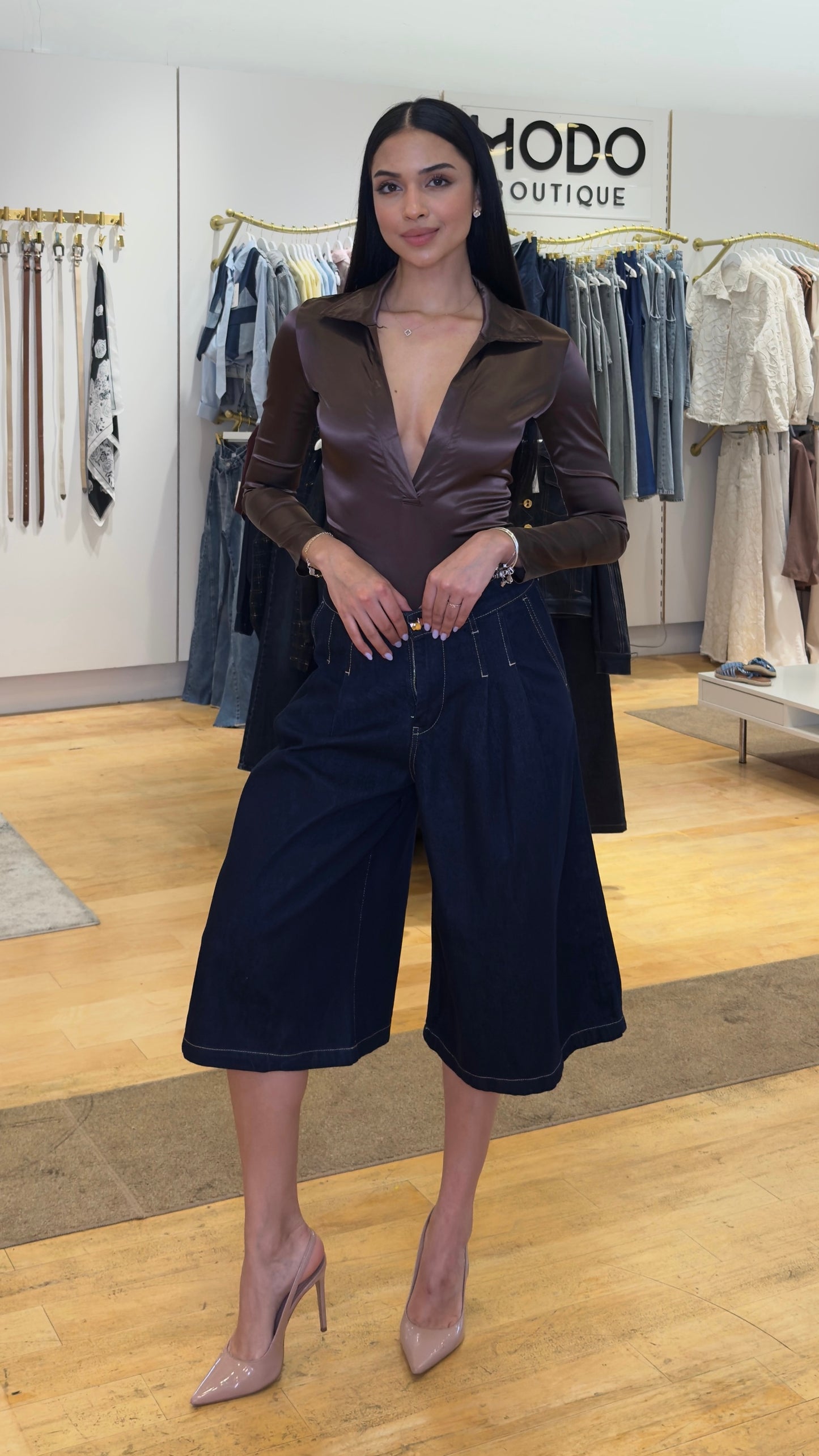 Bermuda Denim Wide-Leg Chic