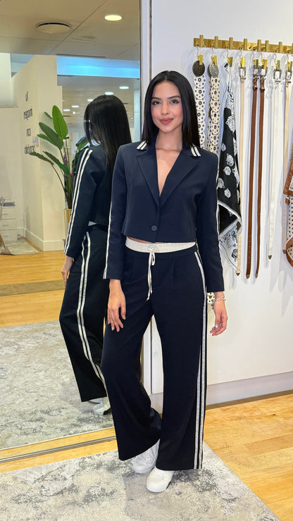 Sporty Cropped Blazer Set