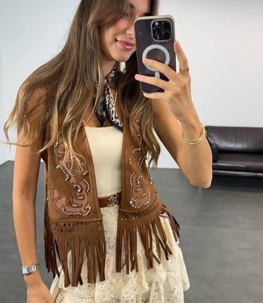 Boho Fringe Vest