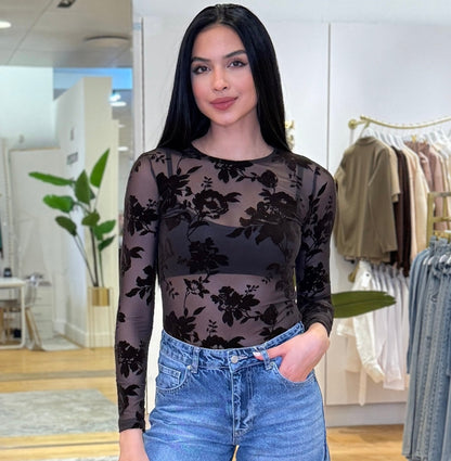 Floral Mesh Top