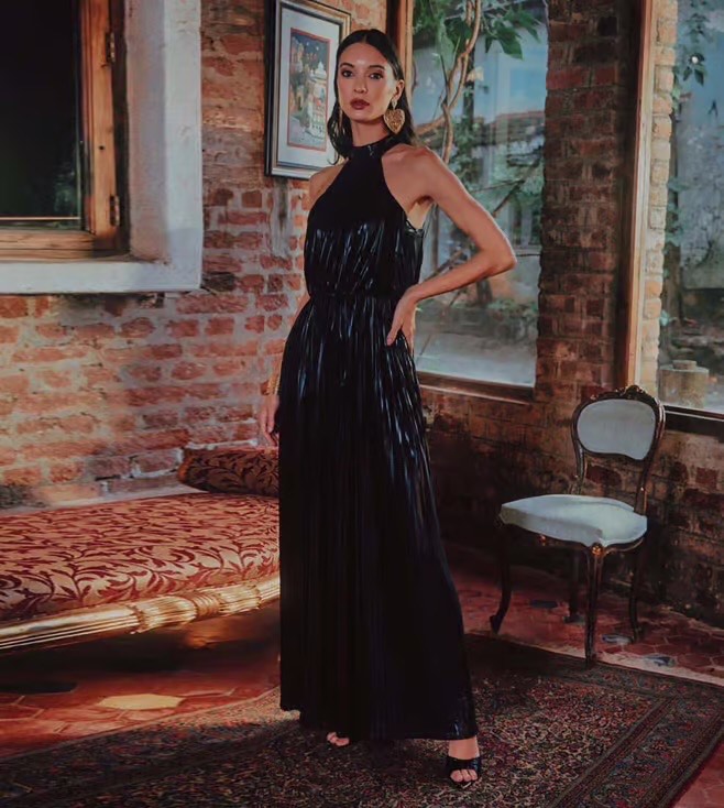 Midnight Pleats Dress