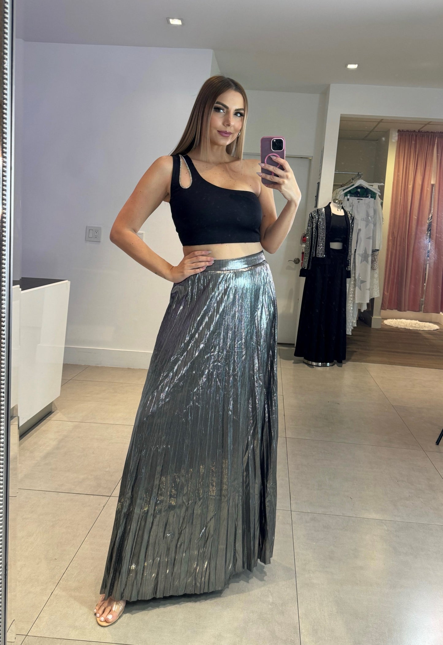 Metalic Long Skirt