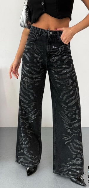 Black Sparkle Wild Denim