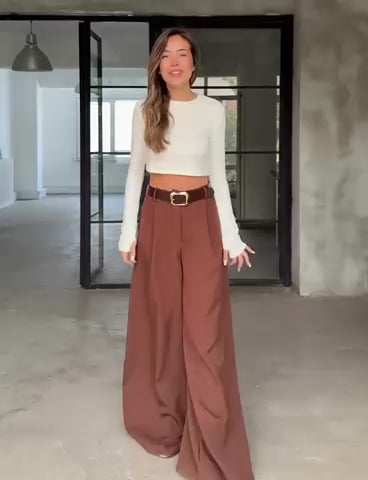 Essential Palazzo Pants with Belt