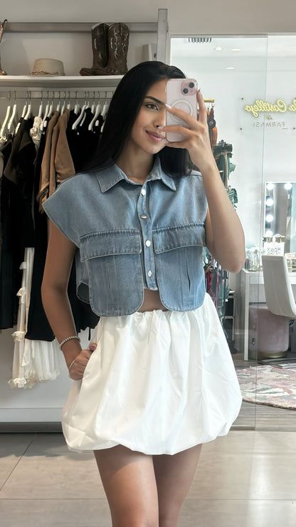 Sleeveless Denim Top