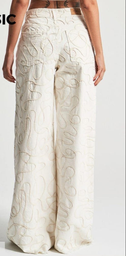Cream Palazzo Pants