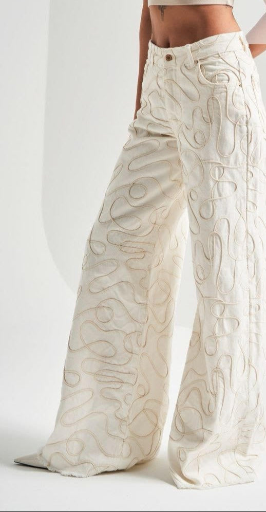 Cream Palazzo Pants