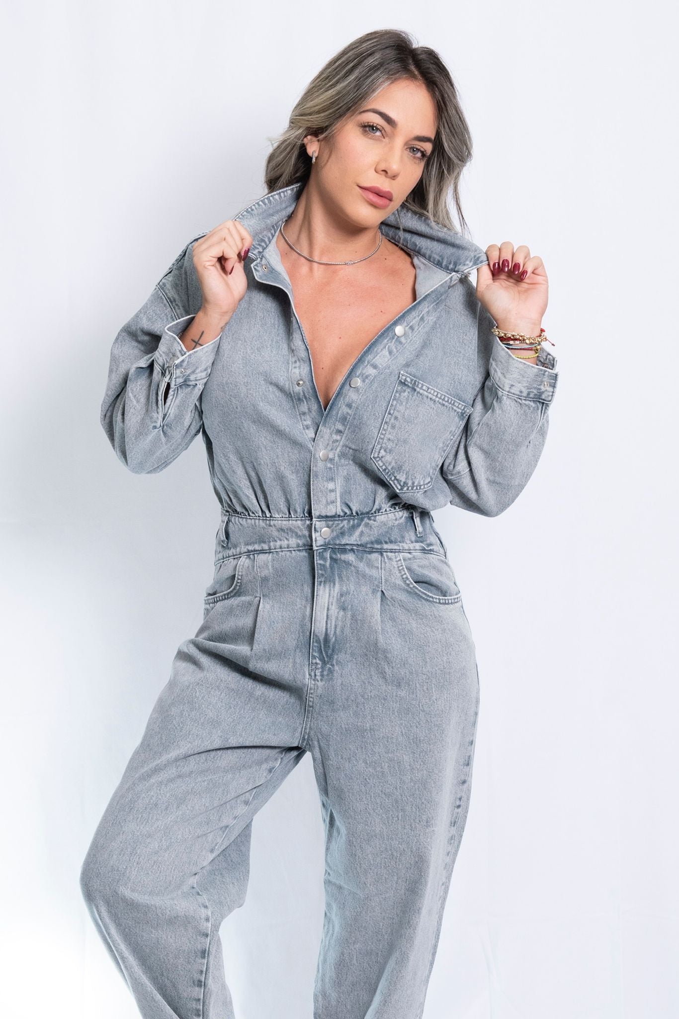 Jean Grey Denim Jumpsuit Cefalu